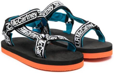 Stella McCartney Kids Sandalen met klittenband Zwart