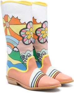 Stella McCartney Kids Regenlaarzen met print Geel