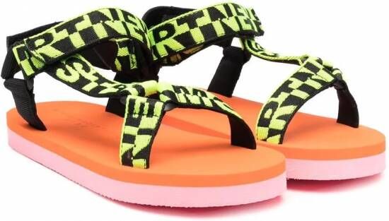 Stella McCartney Kids Sandalen met logoprint Groen