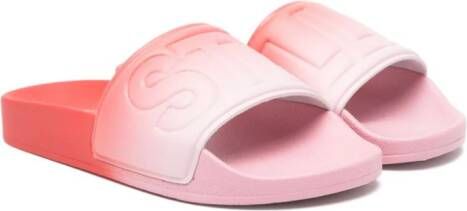 Stella McCartney Kids Slippers met logo-reliëf Rood