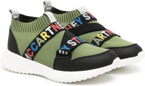 Stella McCartney Kids Sneakers met logoband Groen