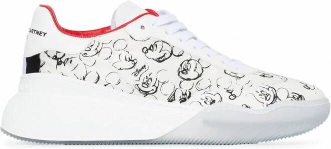 Stella McCartney Loop Mickey Mouse sneakers met print Wit
