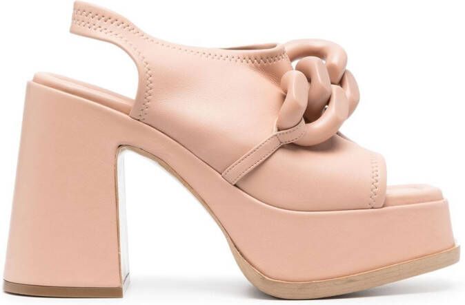 Stella McCartney 125 mm sandalen met blokhak en schakels Roze