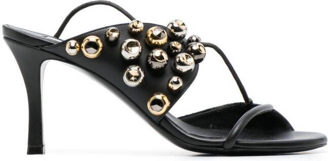 Stella McCartney 95 mm sandalen met open neus en verfraaid met studs Zwart