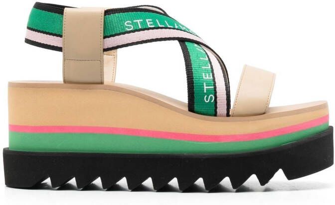 Stella McCartney Sneak-Elyse sandalen met plateauzool Beige