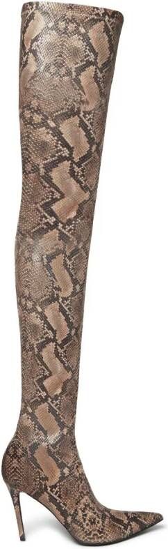 Stella McCartney Stella Iconic laarzen met pythonprint Bruin