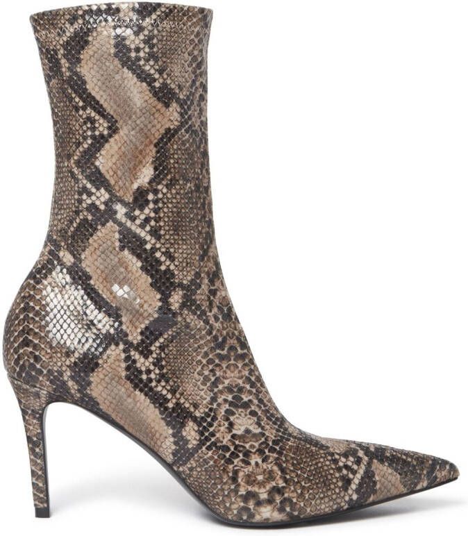 Stella McCartney Stella Iconic laarzen met pythonprint Bruin