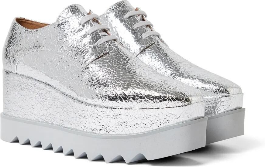 Stella McCartney Elyse metallic schoenen met plateauzool en gebarsten effect Zilver - Foto 2