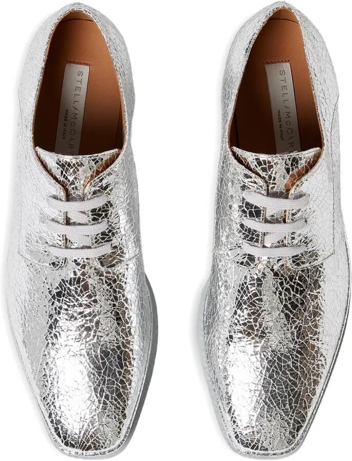 Stella McCartney Elyse metallic schoenen met plateauzool en gebarsten effect Zilver - Foto 4