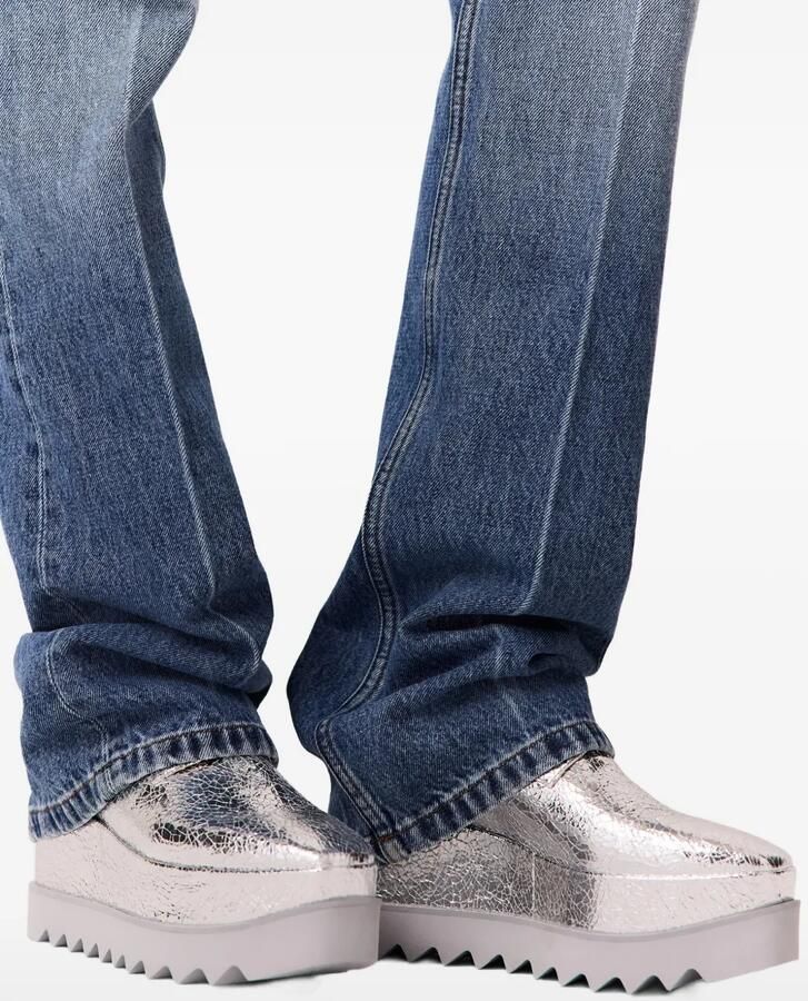 Stella McCartney Elyse metallic schoenen met plateauzool en gebarsten effect Zilver - Foto 5