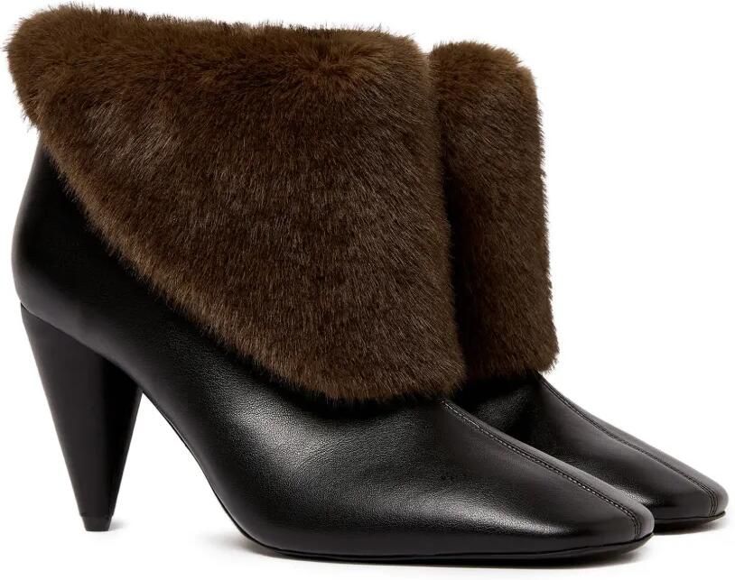 Stella McCartney Enkellaarzen met afwerking van imitatiebont Zwart - Foto 3