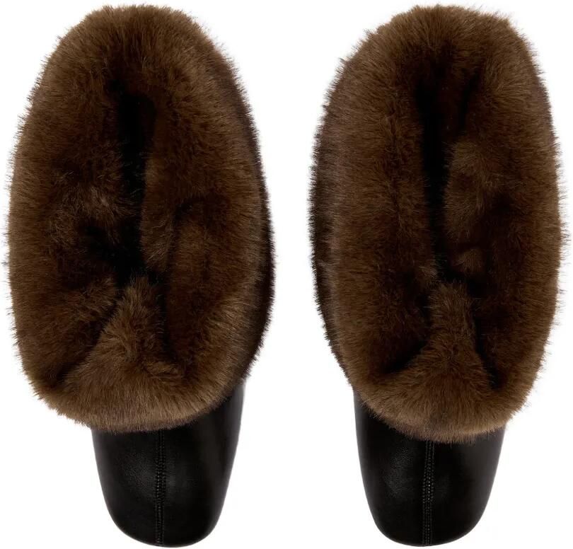 Stella McCartney Enkellaarzen met afwerking van imitatiebont Zwart - Foto 2