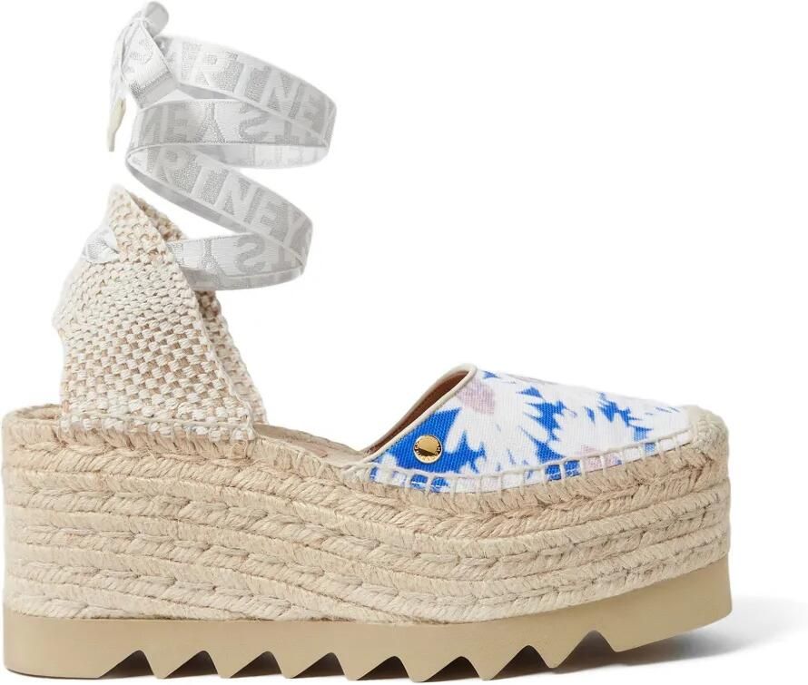 Stella McCartney Gaia espadrilles met madeliefjes-print Blauw