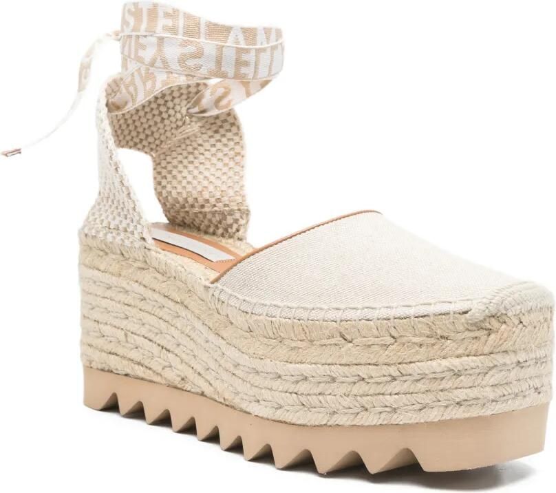 Stella McCartney Gaia espadrilles met plateauzool Beige