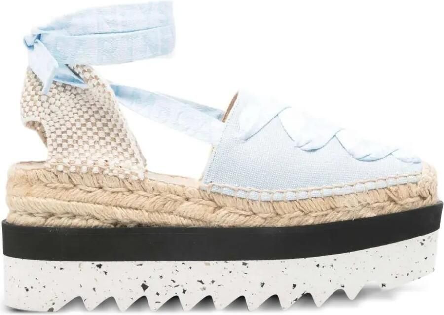 Stella McCartney Gaia espadrilles met plateauzool Blauw