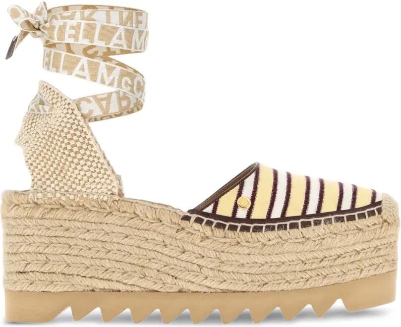 Stella McCartney Gaia gestreepte espadrilles Beige