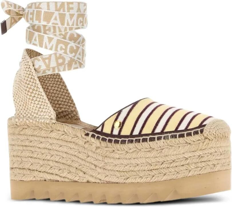 Stella McCartney Gaia gestreepte espadrilles Beige - Foto 2