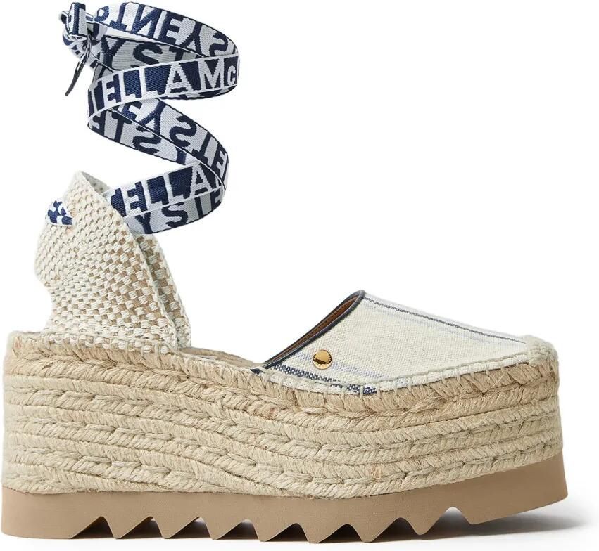 Stella McCartney Gaia gestreepte espadrilles Wit