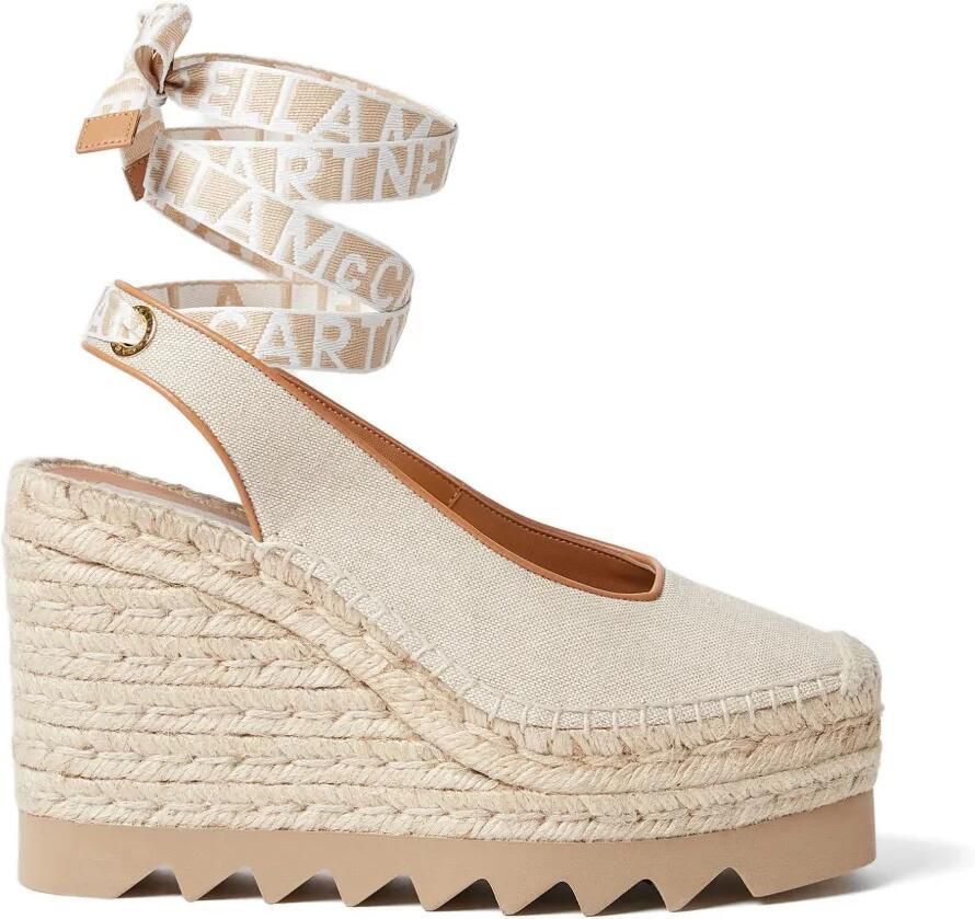 Stella McCartney Gaia slingback espadrilles met sleehak Beige