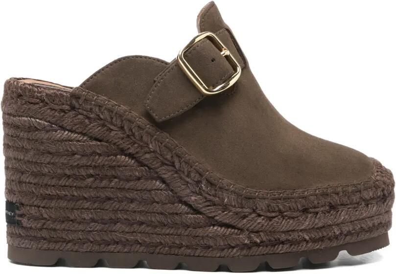 Stella McCartney Gaia suède klompen Bruin