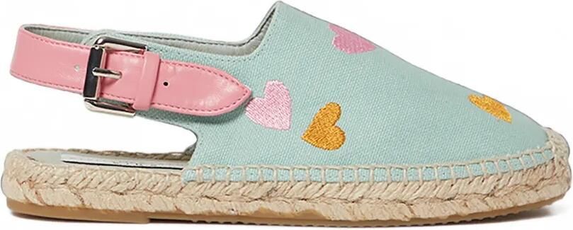 Stella McCartney Kids Espadrilles met geborduurd hart Blauw