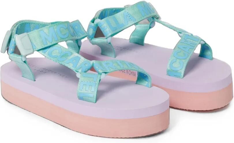 Stella McCartney Kids Sandalen met plateauzool en logoband Blauw - Foto 3