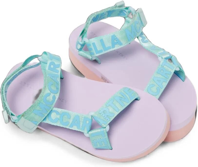Stella McCartney Kids Sandalen met plateauzool en logoband Blauw - Foto 2