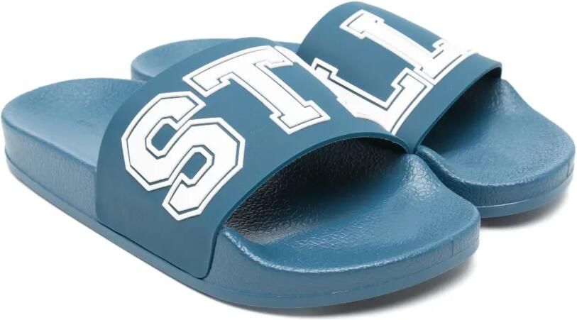 Stella McCartney Kids Slippers met rubberen logo Blauw