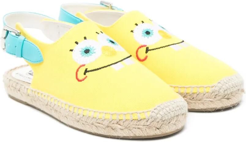 Stella McCartney Kids x Spongebob slingback espadrilles Geel