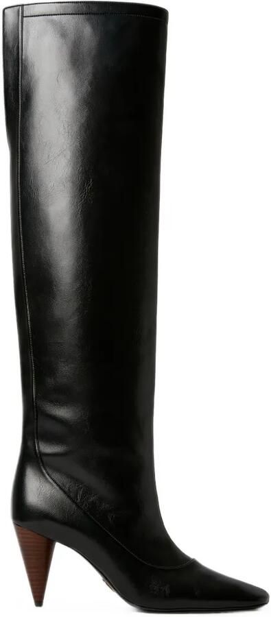 Stella McCartney Overknee laarzen met vierkante neus Zwart