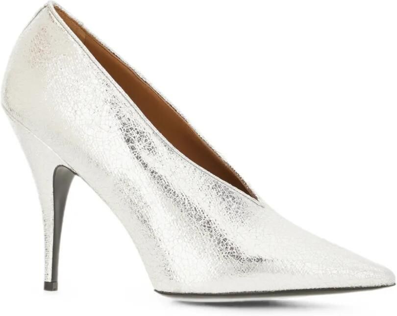 Stella McCartney Pumps met gebarsten effect en puntige neus Zilver