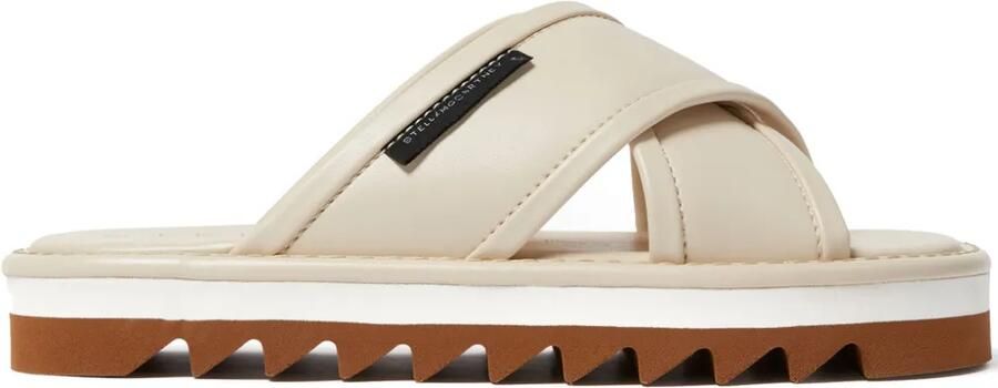Stella McCartney Slippers met logopatch Beige
