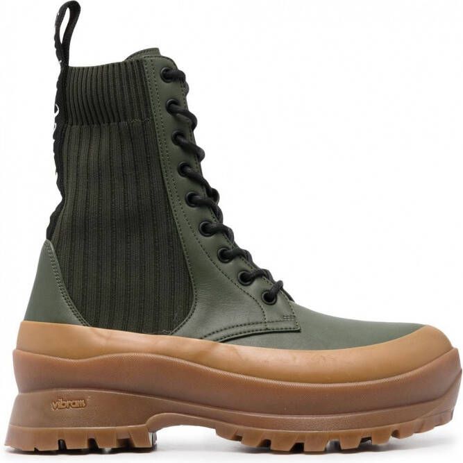 Stella McCartney Trace enkellaarzen met veters Groen