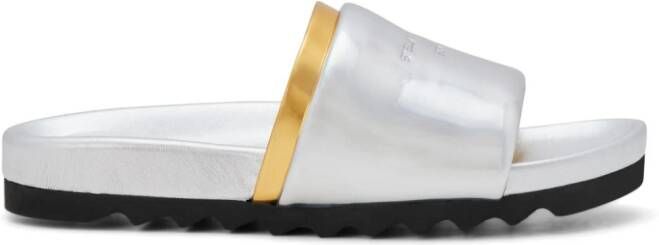 Stella McCartney x Sorayama slippers van imitatieleer Zilver