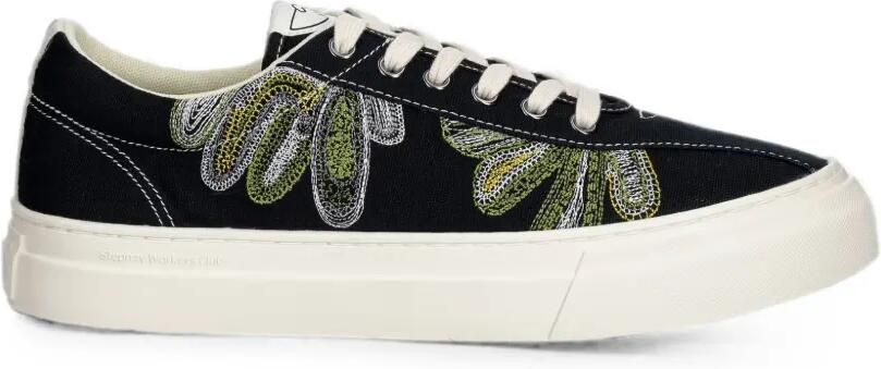 Stepney Workers Club Dellow canvas sneakers met borduurwerk Zwart