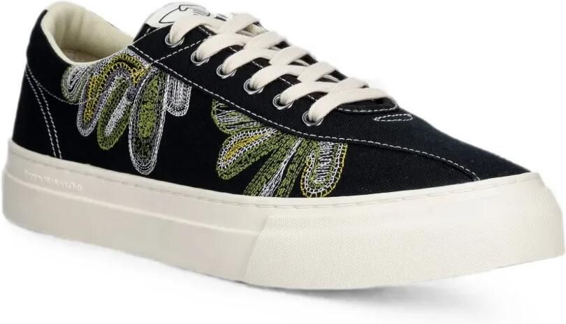 Stepney Workers Club Dellow canvas sneakers met borduurwerk Zwart - Foto 2
