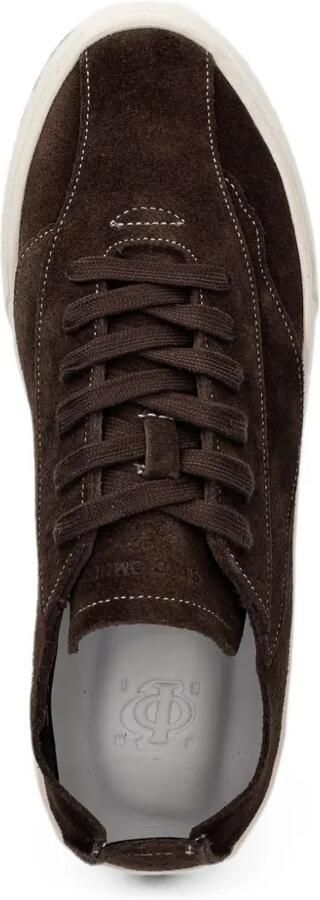 Stepney Workers Club Dellow UL Omni suède sneakers met contrasterend stiksel Bruin - Foto 4