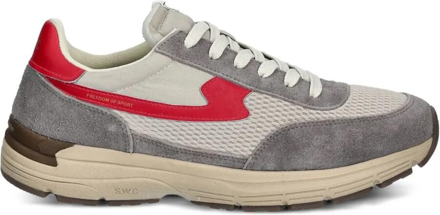 Stepney Workers Club Osier S-Strike suède sneakers met mesh Grijs