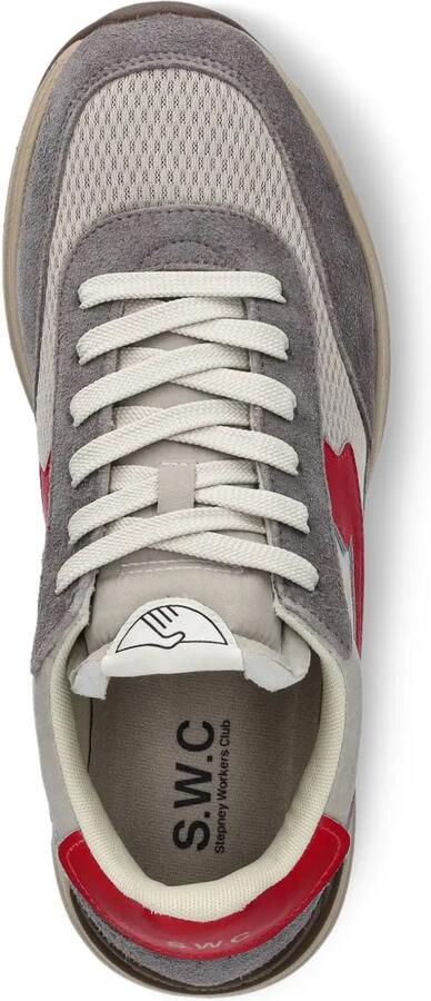 Stepney Workers Club Osier S-Strike suède sneakers met mesh Grijs - Foto 4