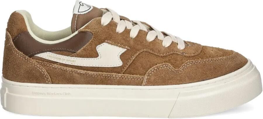 Stepney Workers Club Pearl S-Strike suède sneakers met vlakken Bruin