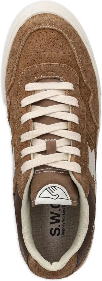 Stepney Workers Club Pearl S-Strike suède sneakers met vlakken Bruin - Foto 4