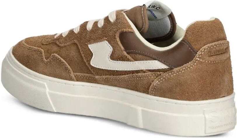 Stepney Workers Club Pearl S-Strike suède sneakers met vlakken Bruin - Foto 3