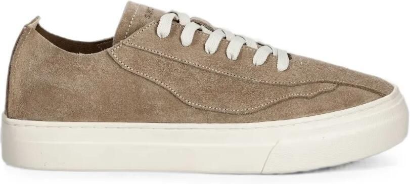 Stepney Workers Club Reverse suède sneakers met vlakken Beige