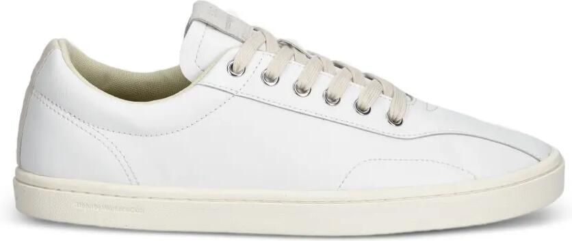 Stepney Workers Club Surma leren sneakers met vlakken Wit