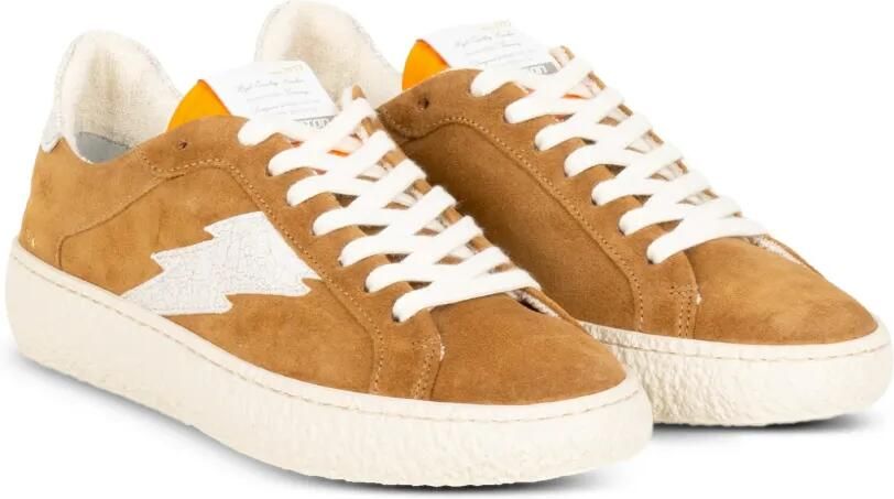 Stokton Power suède sneakers met bliksemflits Bruin - Foto 3