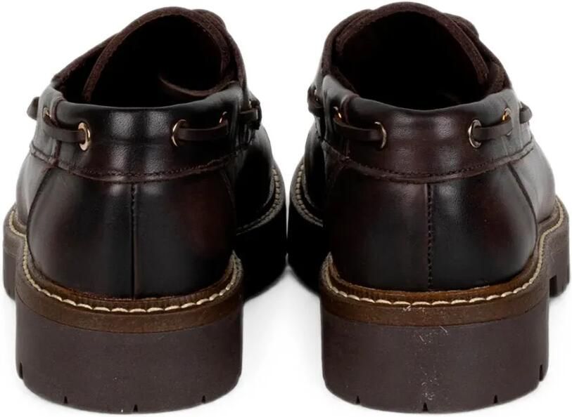 Stokton Rochelle loafers met chunky zool en veters Bruin