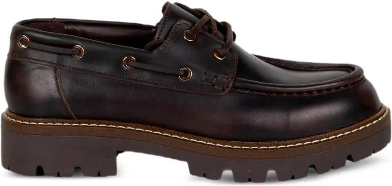 Stokton Rochelle loafers met chunky zool en veters Bruin - Foto 3