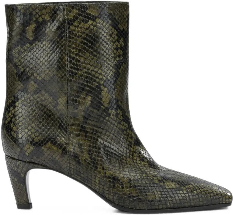Strategia shoes Laarzen met slangenleer-effect Groen