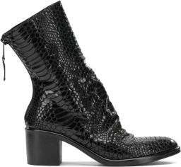 Strategia shoes Laarzen met slangenleer-effect Zwart