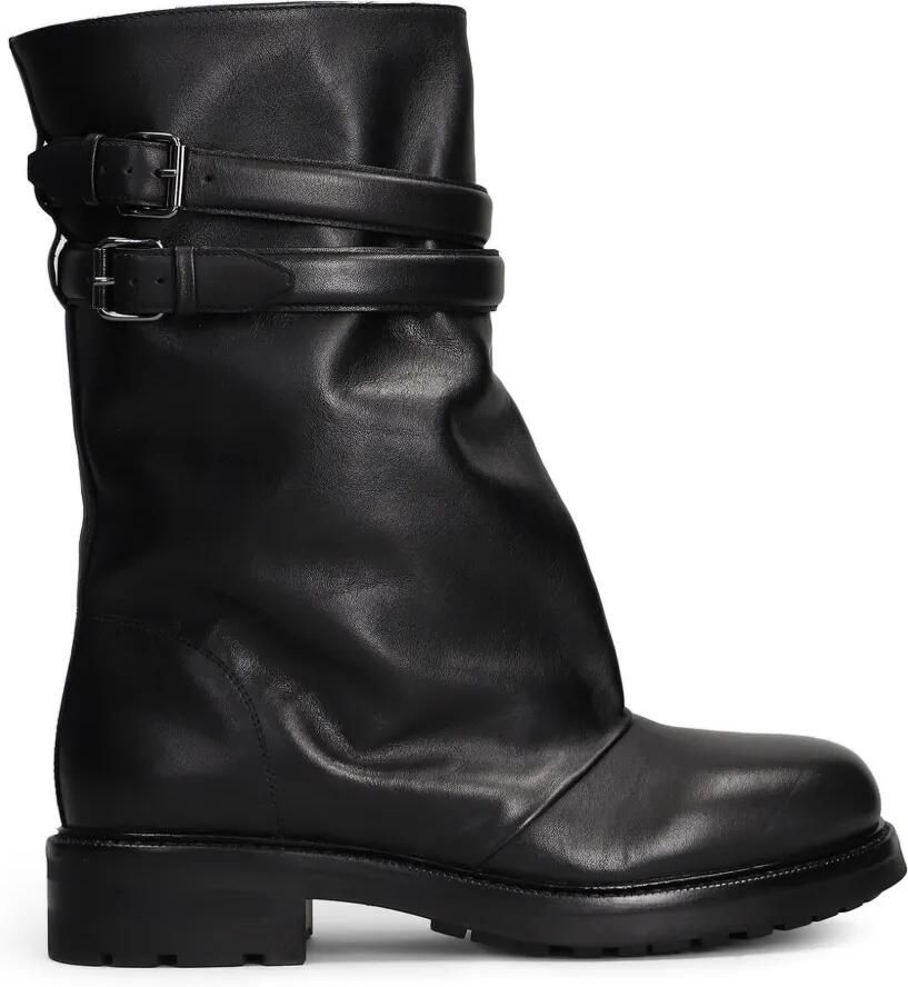 Strategia shoes Leren laarzen met gespband Zwart